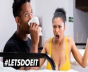 HORNYHOSTEL - Big Tits Ebony Latina Tina Fire Caught Panty Sniffing Roommate from caught panty