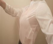 Crossdresser is taking a shower with my clothes on. Bra is seen through my blouse. from blouse bra mms sex