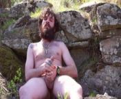 Risky Public Forest Masturbation with Loud Moaning and Huge Cumshot from stand blowjob
