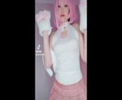 Ghost Dance MMD Cosplay Cat girl Anime Girl Pink hair from prachi t