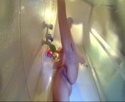 Voyeur camera in the shower. Young nude girl rubs her body with massage oil from cuti babieetha aunty nude