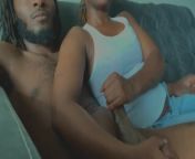 Getting My Big Dick Stroked While Watching TV from ebony ssbbw hand job