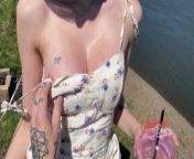 Hard outdoor fuck WE GOT CAUGHT cum on boobs from we page pussy fake sex