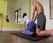 Voyeur trainer getting extra personal with client while stretching from hausa girls sexhot yoga girls