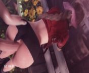 Aerith Gainsborough and Cloud Strife in Her Flower Garden. GCRaw. Final Fantasy from 2d 3d final fantasy nurse tifa