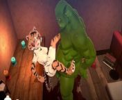 Furry Tiger, Harpy, Elf Fucked by Big Dick Orc Compilation (3D Hentai) from harpiya