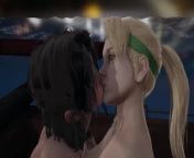 Mortal Kombat: Sonia Blade x Jade lesbian sex in boat Kissing + cunnilingus from six pack