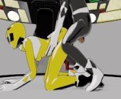 Black and Yellow ranger Doggystyle Anal from nude power megaforce yellow and red