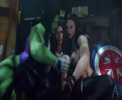 She-Hulk gives Black Widow handjob until cumshot Anime | シー・ハルクがブラック・ウィドウに射精するまで手コキを与える アニメ from smashingrewind 2 she hulk