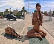 Breakfast and Yoga Nude on the Streets from nufidm