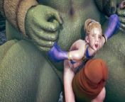 Giant moster fucked the booty dancer from mosters