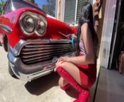 Revving Fetish - 1958 Chevy Impala from car pedal pumping lady the put one hand crush with heel