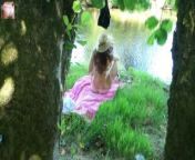 SOLO GIRL BIKES IN A SKIRT AND STRIPS OFF AT THE RIVER from cheating indian wife village pure