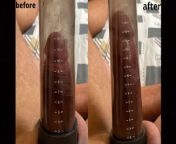 My erect penis was 12 cm before using the penis pump and after using it it was 19 cm from bommka