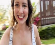 HUGE CUMSHOT FOR PUBLIC CUMWALK - Erin Moore goes public on vacation from red saree blouse