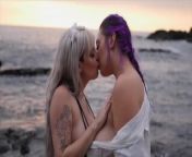 Hot lesbian sunset make out with titty play from tibati