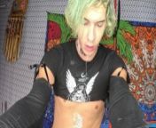 Slutty Femboy Cums Hard on Machine Dick from snapchat live stripping