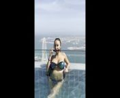 Monika Fox Poses In Bikini & Swims In Pool On Roof Of Hotel from scarlett estevez nude fake