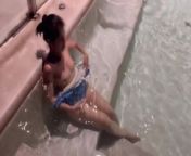 Flashing condominium's public pool from indian office lady juicy tits sucked and fondled by horny boss mms